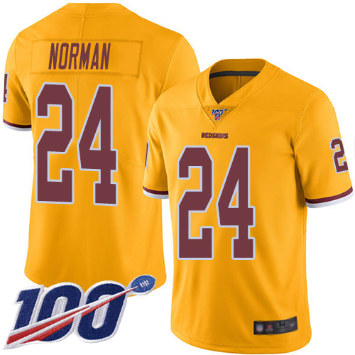 Washington Redskins Limited Gold Men Josh Norman Jersey NFL Football 24 100th Season Rush Vapor